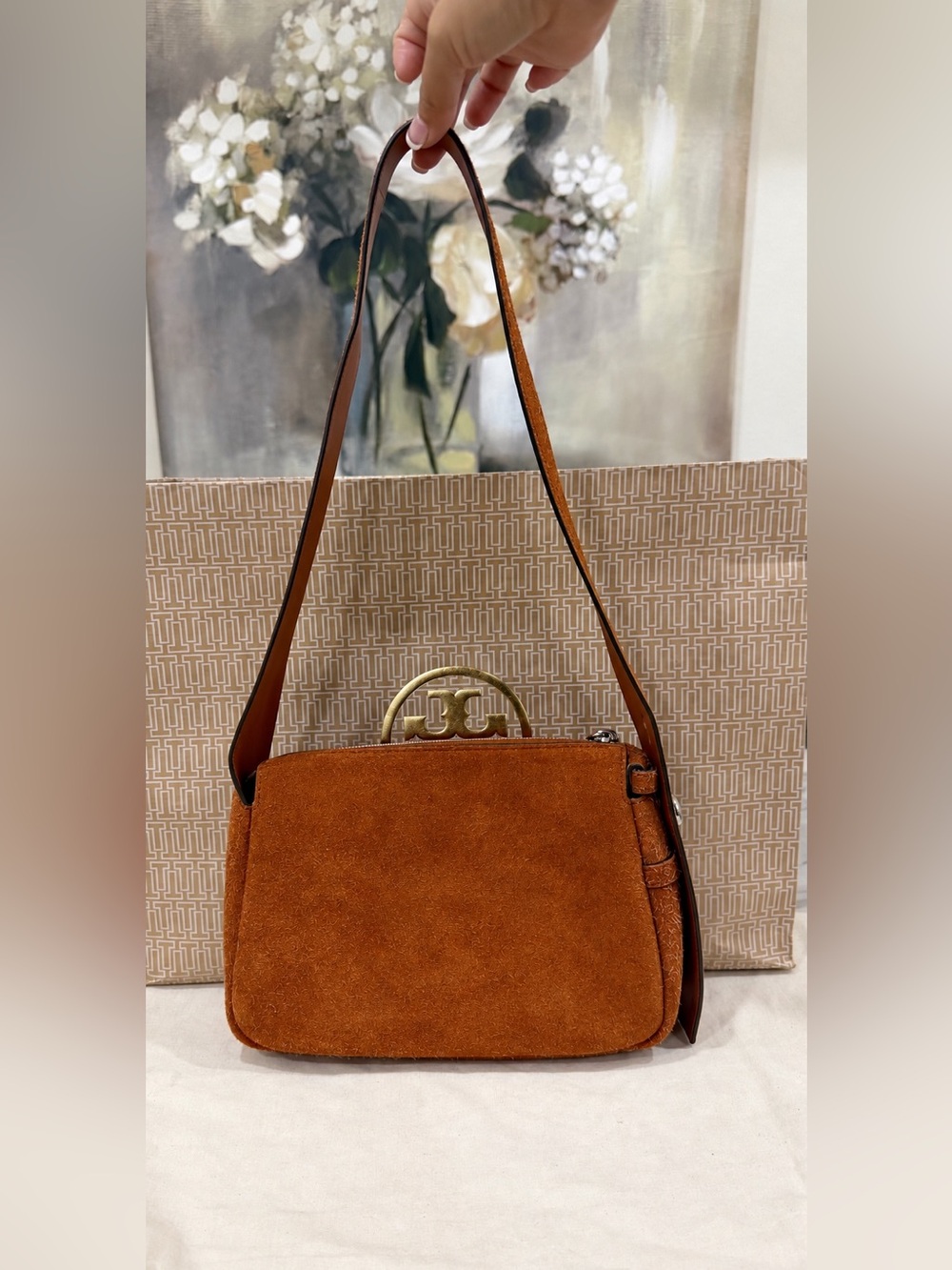Tory Burch Suede Romy shoulder bag